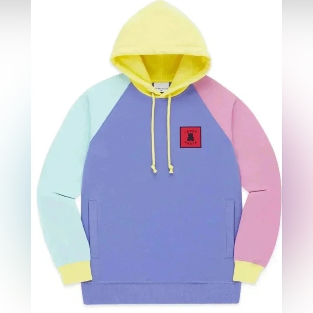 Teddy Fresh Iconic Color Block Hoodie 2.0 Sweatshirt Pastel Size Large
